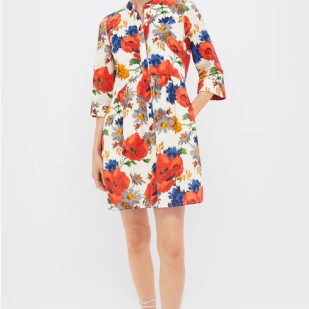 Tuckernuck Crimson Poppy Royal Shirt Dress